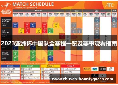 2023亚洲杯中国队全赛程一览及赛事观看指南