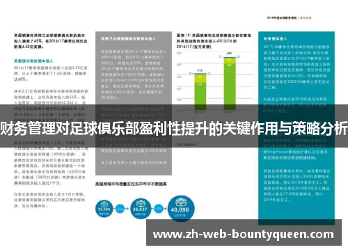 财务管理对足球俱乐部盈利性提升的关键作用与策略分析
